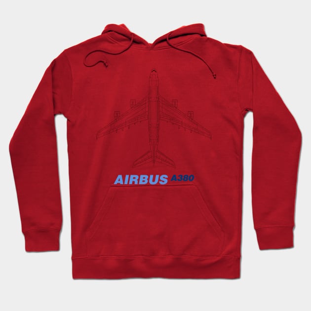 Airbus A380 Top View Hoodie by SteveHClark